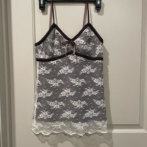 Brown and cream lace cami